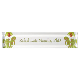 Botanische kunst van carnivoren Cobra Pitcherplant Naambordje