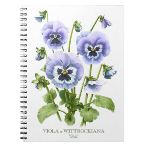 Botanische kunst van Paarse Pansies Notitieboek