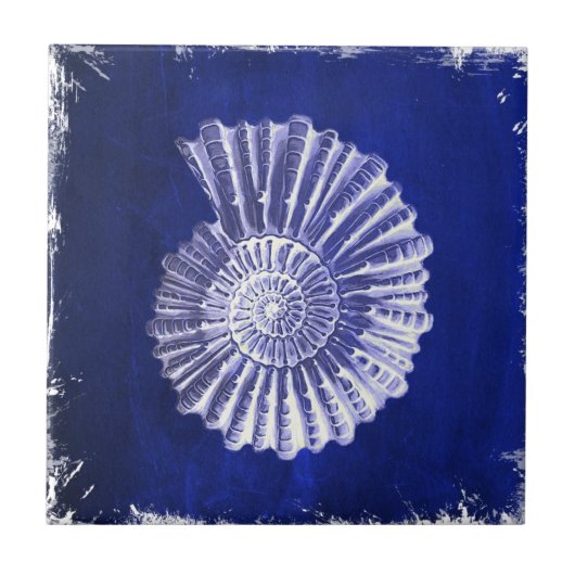 botanische kuststrook Blauwe zeebodem Tegeltje (Voorkant)