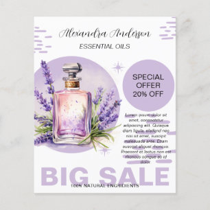 Botanische Lavendel Etherische Olie Waterverf Prom Flyer