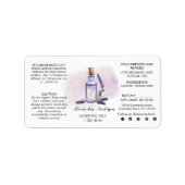 Botanische Lavendel etherische oliën Waterverf Etiket (Voorkant)