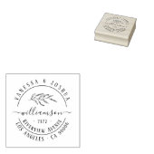 Botanische Lavendel Paar Retouradres Rubberstempel (Gestempeld)