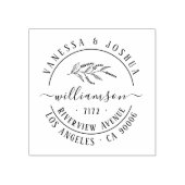 Botanische Lavendel Paar Retouradres Rubberstempel (Afrduk)