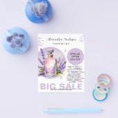Botanische Lavender Etherische Olie Aquarel Promo Flyer (Enkel)