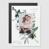 Botanische Leafy Greenery Photo Lijst Save the Dat (Voorkant / Achterkant)