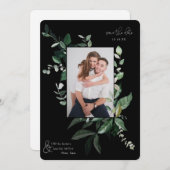 Botanische Leafy Greenery Photo Lijst Save the Dat (Voorkant / Achterkant)