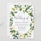 Botanische legant Wreath Garden Wedding Invite Kaart (Voorkant)
