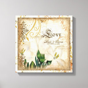 Botanische Lelie Lelies Liefde Bruiloft Gepersonal Canvas Afdruk