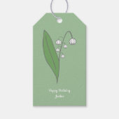 Botanische Lelie van de Vallei Pastel Bloem Cadeaulabel (Voorkant)