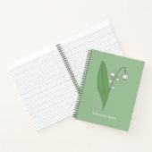 Botanische Lelie van de Vallei Pastel Bloem Notitieboek (Binnen)