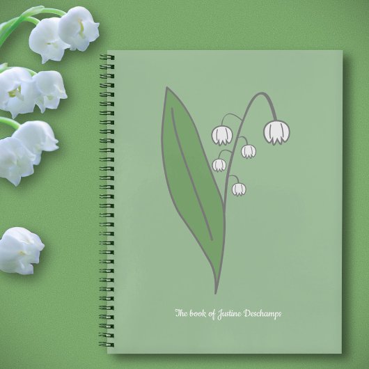 Botanische Lelie van de Vallei Pastel Bloem Notitieboek