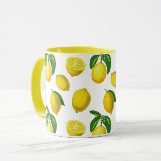  Botanische Lemon Afdruk Mok (Voorkant links)