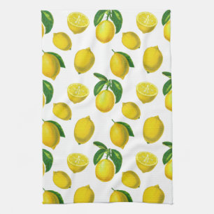 Botanische Lemon Afdruk Theedoek