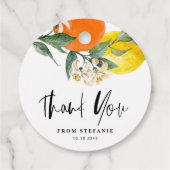 Botanische Lemon en Oranje Dagen Dank je wel Bedankjes Labels (Achterkant)