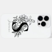 Botanische Letter S Monogram Naam    Case-Mate iPhone Case (Achterkant (horizontaal))