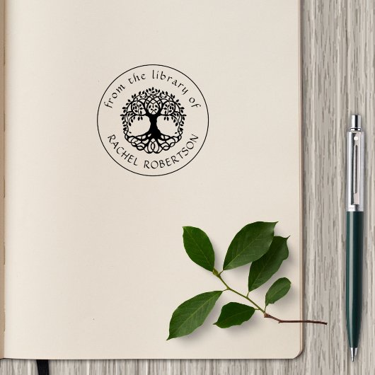  Botanische Levensboom Bibliotheek Boek Rubberstempel
