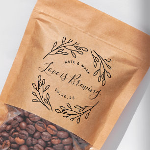 Botanische Liefde Brouwt Trouw Koffie Favor Rubberstempel