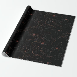 Botanische lijnkunst inpakpapier