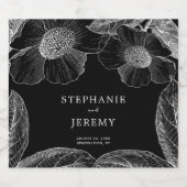  botanische lijnkunst likeurfles etiket (Enkel label)