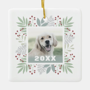 Botanische Lijst Aangepast foto Pet Foto Cute Dog Keramisch Ornament