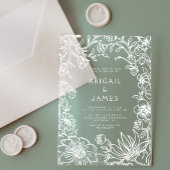 Botanische Lijst bruiloft Acryl Uitnodigingen