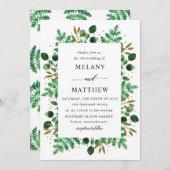 Botanische Lijst bruiloft uitnodiging_sneeuw Kaart (Voorkant / Achterkant)