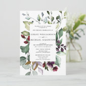 Botanische Lijst Hint van herfst-oliage bruiloft Kaart (Staand voorkant)