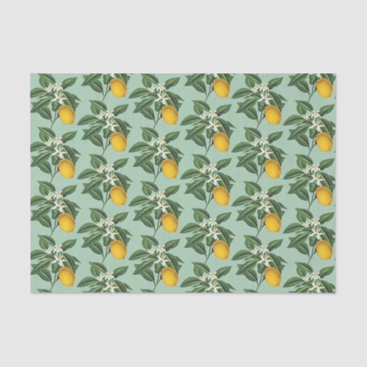 botanische limoenbloesem Groen Tissuepapier (Voorkant)