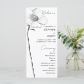 Botanische Line Art Wedding Programme Menu (Staand voorkant)