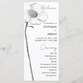 Botanische Line Art Wedding Programme Menu (Voorkant)