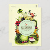 Botanische lokale groenteboer briefkaart (Voorkant / Achterkant)