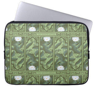 Botanische Lotus Panel Patroon - De Witte Lotus Laptop Sleeve