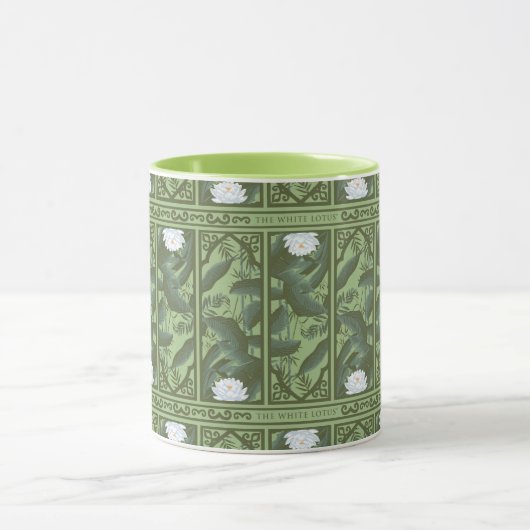 Botanische Lotus Panel Patroon - De Witte Lotus Mok (Midden)