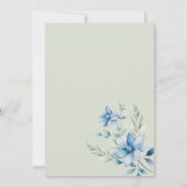 Botanische marine blauwe mint bloemen Save The Dat Kaart (Achterkant)