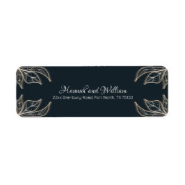 Botanische marine Blue Wedding RSPV Return Address Etiket