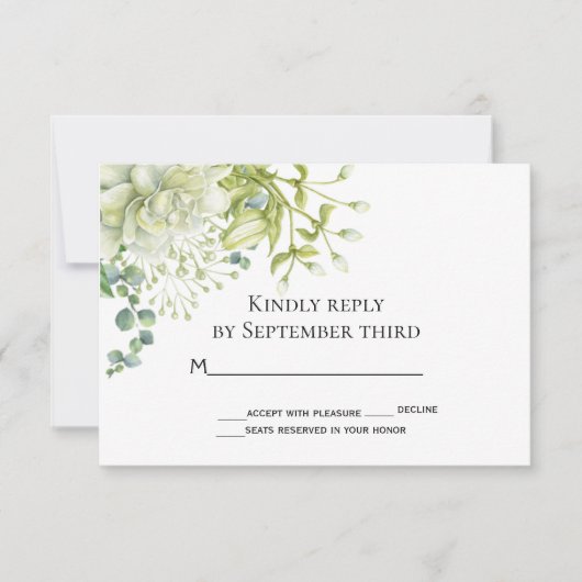 Botanische Matrimonie RSVP-kaart (Voorkant)