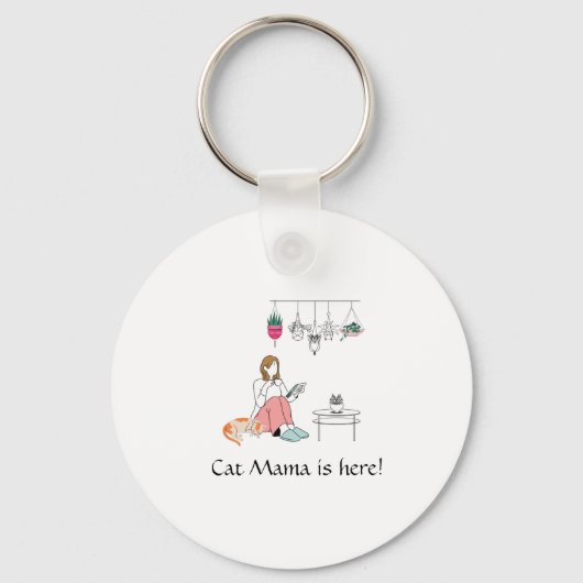 Botanische meisjeslijn Kunst op maat Sleutelhanger (Voorkant)