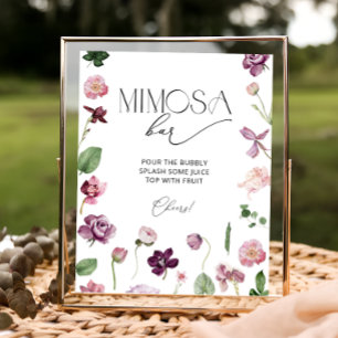 Botanische Mimosa Bar Drink Sign Poster