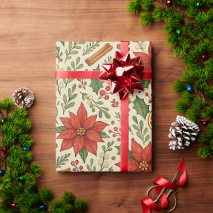 Botanische Mistletoe Classic Floral Art Pattern Cadeaupapier