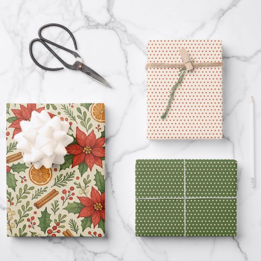 Botanische Mistletoe Classic Floral Art Pattern Inpakpapier Vel (Voorkant)