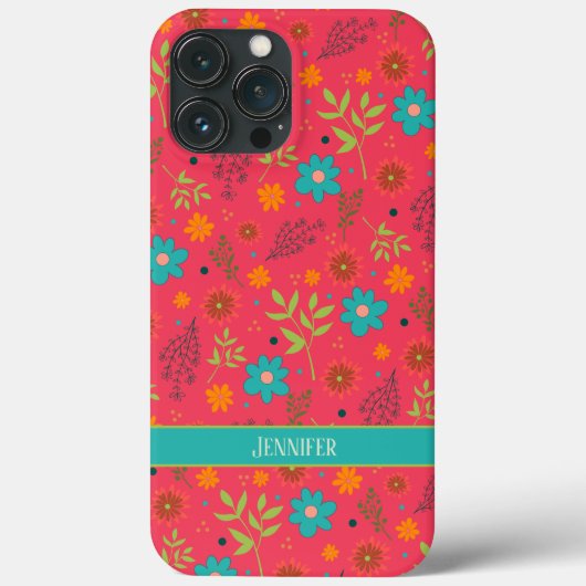 Botanische Modern Roze Bloemen meisjesnaam Case-Mate iPhone Case (Achterkant)