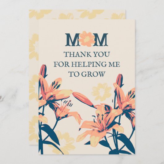 Botanische Moeder Dank u Kaart (Voorkant / Achterkant)