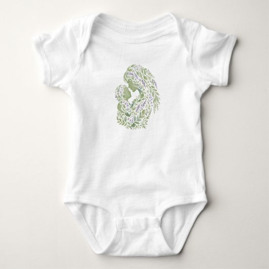 Botanische moeder- en kindsilhouetkunst romper (Voorkant)