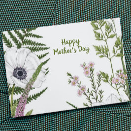 Botanische moederdag van de Leafy wildbloem Kaart