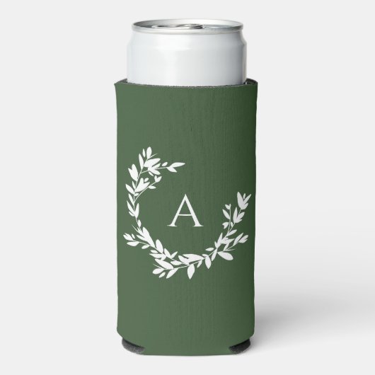 Botanische monogram Initiaal Forest Hunter Green (Seltzer Achterkant)