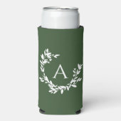 Botanische monogram Initiaal Forest Hunter Green (Seltzer Voorkant)