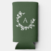 Botanische monogram Initiaal Forest Hunter Green (Achterkant)