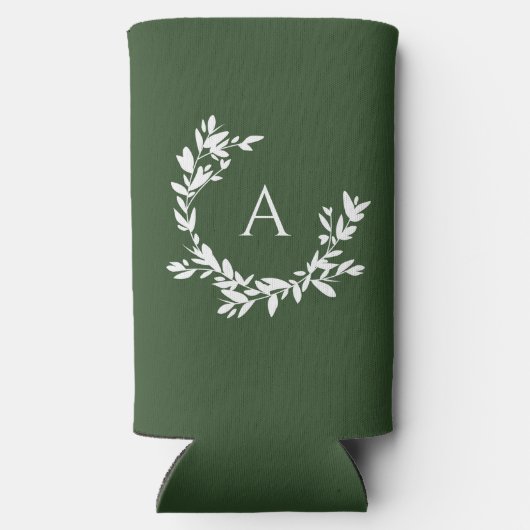 Botanische monogram Initiaal Forest Hunter Green (Achterkant)