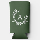 Botanische monogram Initiaal Forest Hunter Green (Voorkant)