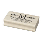 Botanische monogram Initiaal Retouradres Rubberstempel (Stempel)